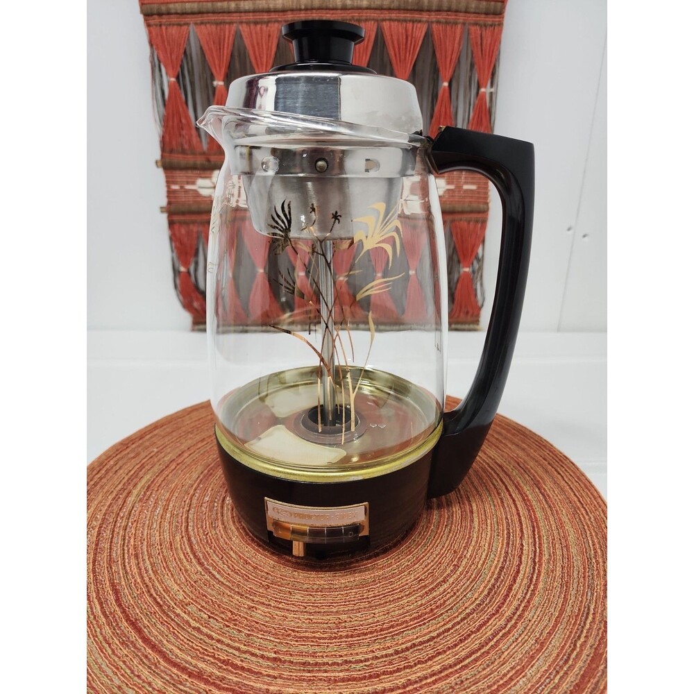 MCM Proctor Silex Percolator #70003 Complete Tested Working 1960s Atomic Flowers
